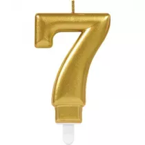 Amscan �wieczka cyferka 7 Sparkling Celebrations z�ota