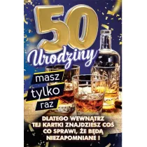 Yeku Karnet Urodziny z nak�adk� na butelk� 50