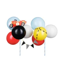 PartyDeco Balonowy topper na tort Autko 29cm