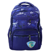LeanToys Plecak szkolny Dinozaur T-Rex granatowy 20L