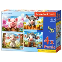 Puzzle x 4 Kontur Cute Animals CASTOR Castorland