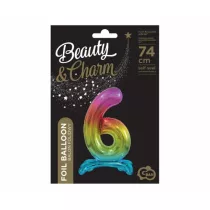 Godan Balon foliowy B&C Cyfra stoj�ca 6 t�czowa BC-AST6 74cm