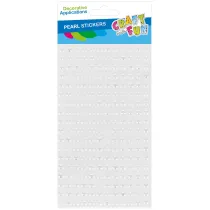 Ozdoba dekoracyjna samoprzylepna Per�owa bia�a 6mm op.18szt.  CRAFT WITH FUN 545875