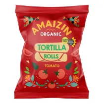 Amaizin Chipsy tortilla kukurydziane pomidorowe bezglutenowe 100 g Bio