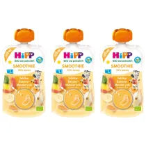 Hipp Smoothie Mus z owoc�w i sok�w po 1. roku jab�ka-banany-mandarynki zestaw 3 x 120 ml Bio