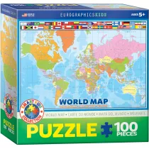 Puzzle 100 el. Smartkids World Map Eurographics