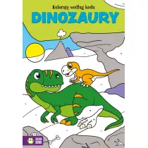 Koloruj wedug kodu. Dinozaury