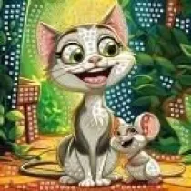 Mozaika piankowa kot i mysz 25x25cm Titanum