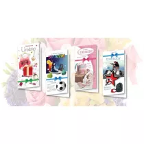 Top Graphic Karnet DL De Lux. Z�ocony Urodziny mix 10 szt.