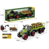 Traktor z przyczep� i drewnem 35x9x8cm Adar