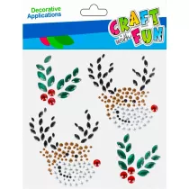 Craft with Fun Samoprzylepne krysztaki Boe Narodzenie Renifer