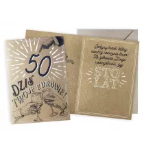 Kukartka Karnet Urodziny vintage 50