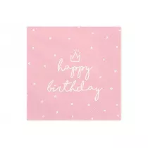 PartyDeco Serwetki Happy Birthday 33x33cm