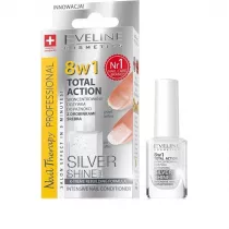 Eveline Cosmetics Nail Therapy Total Action 8w1 skoncentrowana odywka do paznokci z drobinkami srebra 8w1 12 ml