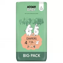 Muumi Baby Moomin Baby, Pieluszki 4 Maxi (7-14 kg), Eko Big Pack 63 szt.