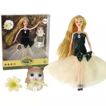 Lalka Emily d�ugie w�osy, kotek, kwiat LeanToys