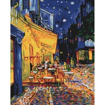 Brushme Malowanie po numerach - Nocna kawiarnia w Arles Vincent van Gogh 40x50cm