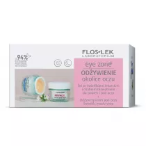 Floslek Zestaw Eye Zone �el ze �wietlikiem lekarskim i chabrem b�awatkiem do powiek i pod oczy + od�ywczy krem pod oczy �wietlik, mas�o shea 10 g + 15 ml