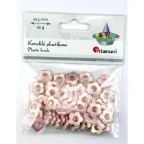 Titanum Koraliki plastikowe kwiatki 15mm 20g