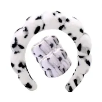 Ecarla Zestaw opasek kosmetycznych na g�ow� i nadgarstki Bia�a Panterka O540BSZ 3 szt.
