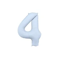 PartyDeco Balon foliowy Cyfra 4 mglisty niebieski 86cm