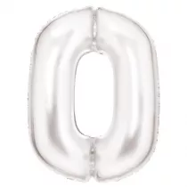 Amscan Balon foliowy cyfra 0 satynowa bia�a 86cm