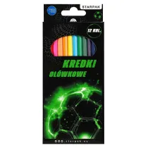 Kredki o��wkowe 12 kolor�w Football STARPAK 580597