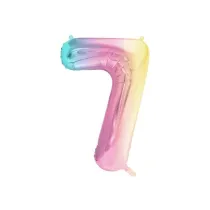 PartyDeco Balon foliowy 7 pastelowy t�czowy 86cm