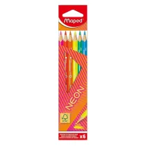 Kredki trjktne neon 6 kolorw MAPED