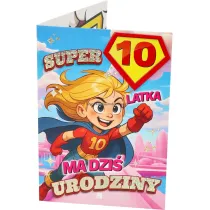 Yeku Karnet Urodziny 10 dziewczynka - Superbohaterka