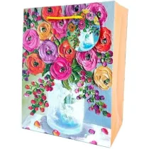 Fresh Torebka ozdobna matowa Kwiaty 18x23x10cm