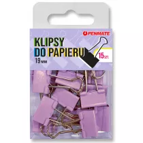 Penmate Klipsy do papieru fioletowe 19 mm