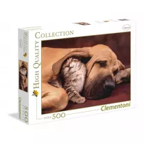 Puzzle 500 el. High Quality Collection. Pies z kotem Clementoni