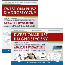 Kwestionariusz diagnostyczny zaburze� mowy ze szczeg�lnym uwzgl�dnieniem afazji i dysartrii dla m�odzie�y i doros�ych Materia�y do badania i arkusz diagnostyczny