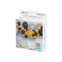 Gemar Girlanda balonowa DIY z�ota, srebrna, czarna 65 szt.