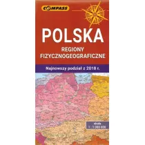 Mapa Polska regiony fizycznogeograficzne 1:1 000 000