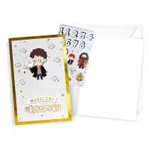 Kukartka Karnet Urodziny z naklejan� cyfr� Harry Potter bez tekstu (11x17cm) DHS-025