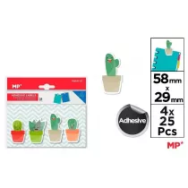 Karteczki samoprzylepne kaktusy 4x25szt