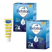 Bebilon 2 Advance Pronutra Mleko nastpne po 6. miesicu + Mustela Bebe Enfant przeciwsoneczne mleczko do skry SPF50 Zestaw 2 x 1 kg + 40 ml
