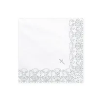PartyDeco Serwetki Komunijne z ornamentem 33x33 cm