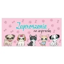 Henry Zaproszenie pieski z kopertami 5szt