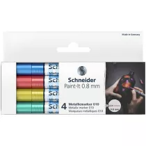 Schneider Marker akrylowy Paint-It Metallic (niebieski, czerowny, ��ty, zielony) 0.8 mm