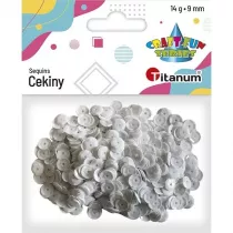 Titanum Cekiny okrge pastelowe biae 9mm, 14g