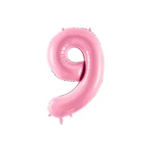 PartyDeco Balon foliowy 9 r�owy 86cm