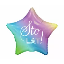 Godan Balon foliowy Sto Lat, gwiazda gradient 48cm