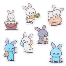 Titanum Naklejki piankowe zaj�czki 6 wzor�w 35 szt