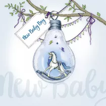 Clear Creations Karnet Swarovski kwadrat CL2802 Narodziny ch�opiec