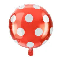 Balon foliowy kropki czerwony