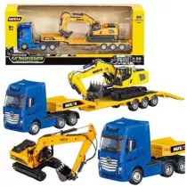 Ciarwka z naczep + koparka ta 1:50 Leantoys