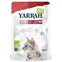 Yarrah Fileciki z wołowiną w sosie dla kota dorosłego 85 g Bio